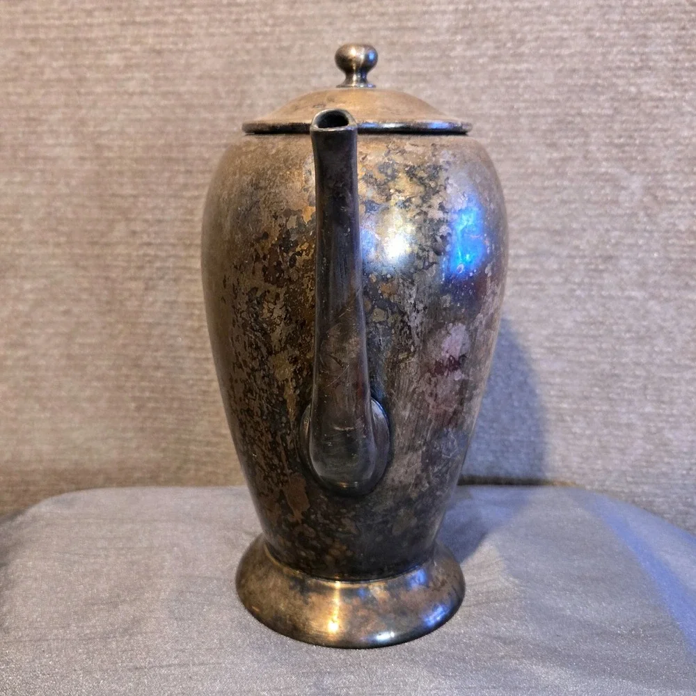 Vintage Academy Silver Co. Silver on Copper‎ Tea/Coffee Pot Elegant